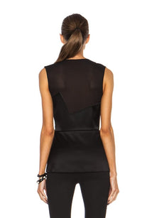 3.1 Phillip Lim Sheer Asymmetric Black Designer New Peplum Paneled Top