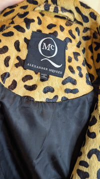 Alexander McQueen Animal Print Biker Jacket