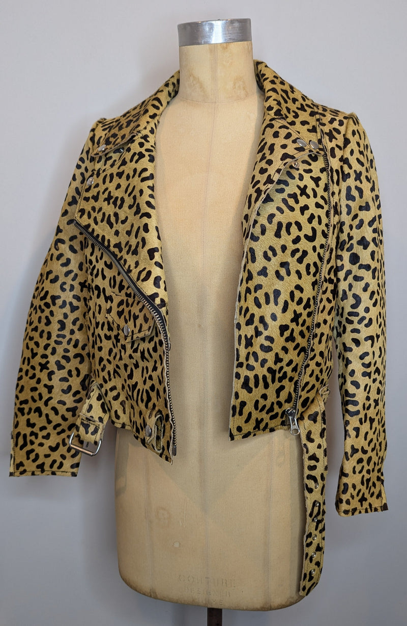 Alexander McQueen Animal Print Biker Jacket