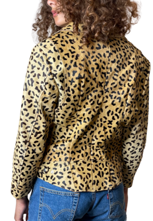 Alexander McQueen Animal Print Biker Jacket