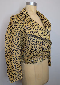 Alexander McQueen Animal Print Biker Jacket