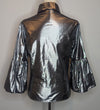 Carla Zampatti Silver Metallic Bow Formal Shirt