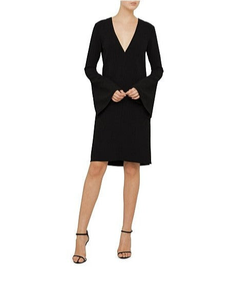 Ellery Black V Neck Crepe Dress