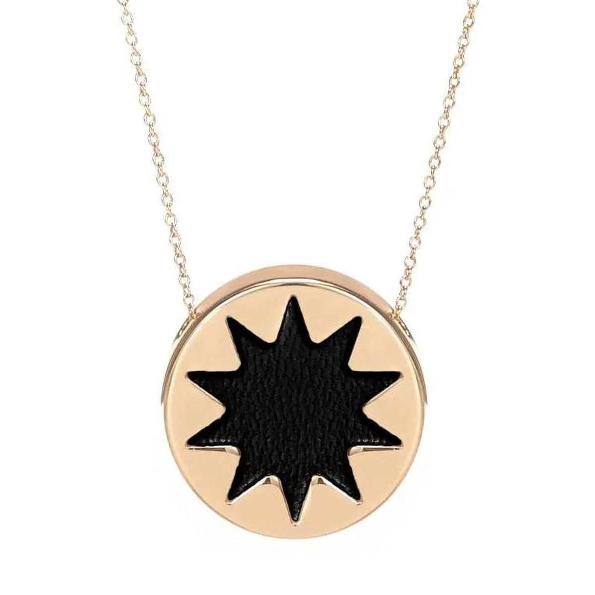 House of Harlow 1960 Mini Sunburst Pendant Necklace Gold Black