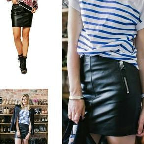 Jean Paul Gaultier x Target Black Leather Mini Skirt