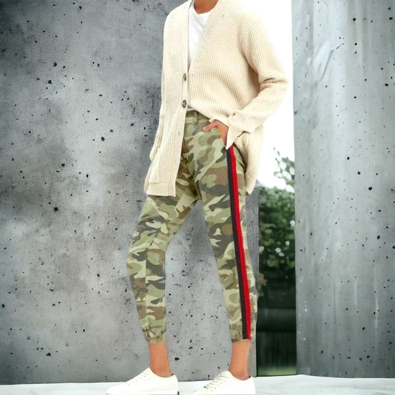 Mother Misfit Stripe Camo Jogger Pants