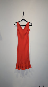 Witchery Orange Silk Tiered Slip Dress