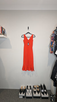 Witchery Orange Silk Tiered Slip Dress