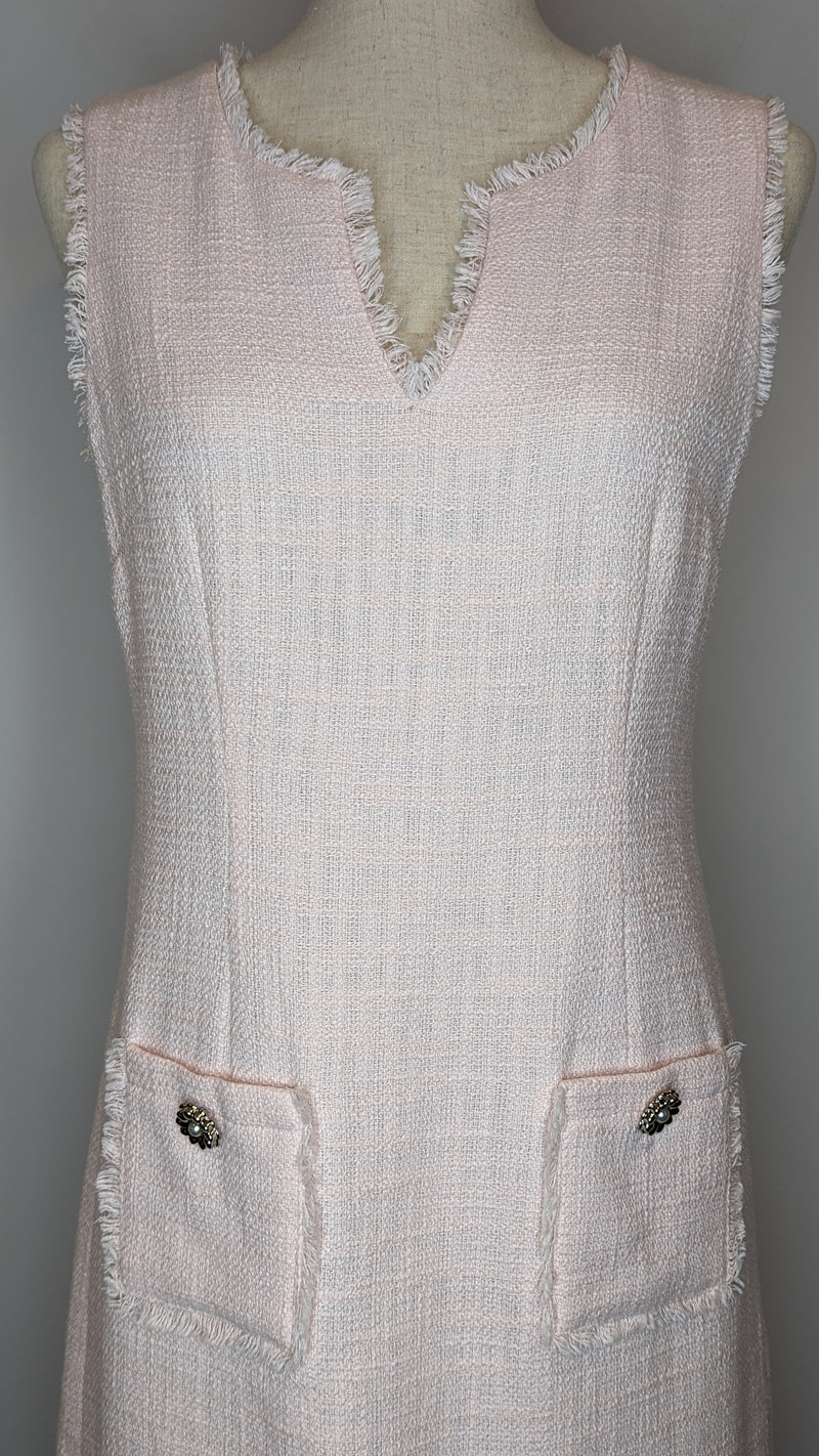 Karl Lagerfeld Paris Pale Pink Tweed Sheath Dress