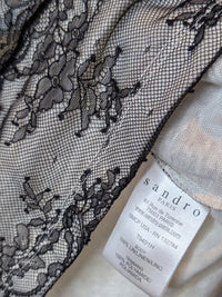 Sandro Linen & Lace Black & White Tshirt