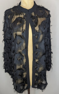 Girls on Film Black Sheer Fringe Blouse