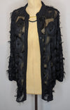 Girls on Film Black Sheer Fringe Blouse Shirt