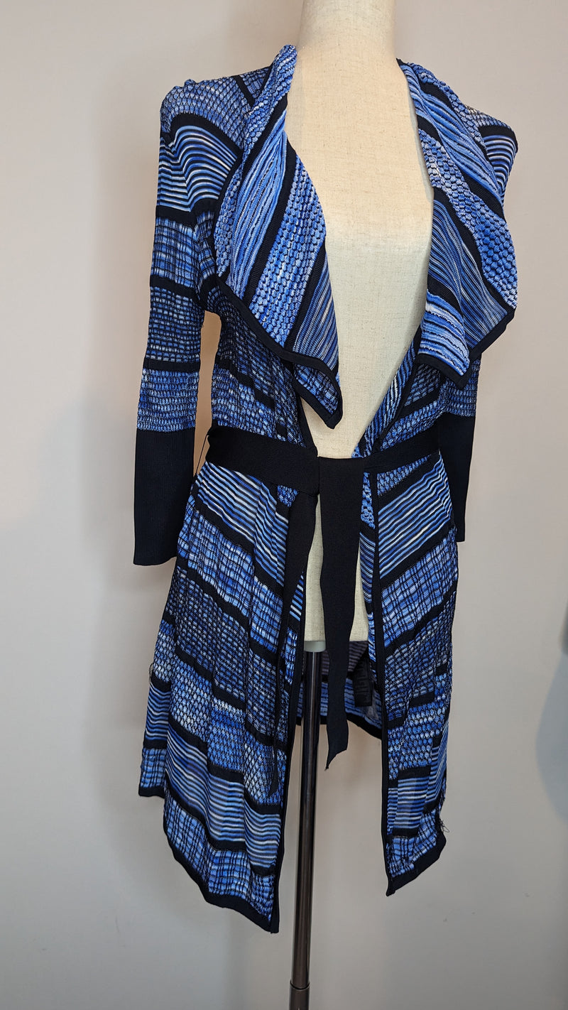 Karen Millen Blue Knit Waterfall Cardigan