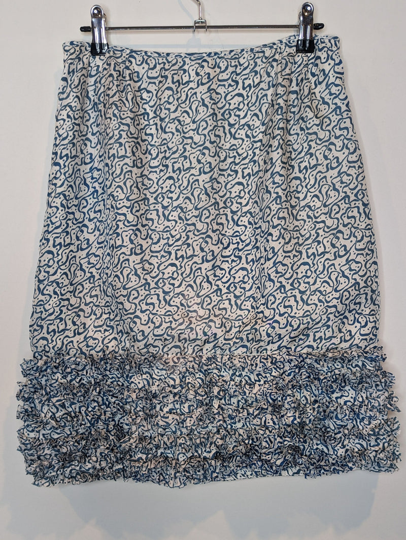 Easton Pearson Silk Pattern Frill Skirt