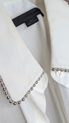 Alexander Wang Sleeveless Shirt/ Shirtdress, Silver Chain Beaded Trim