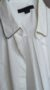 Alexander Wang Sleeveless Shirt/ Shirtdress, Silver Chain Beaded Trim