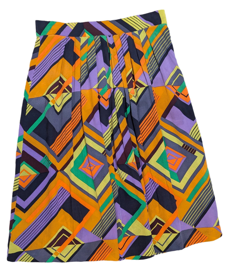 Gorman Multicolour Geometric Silk Skirt