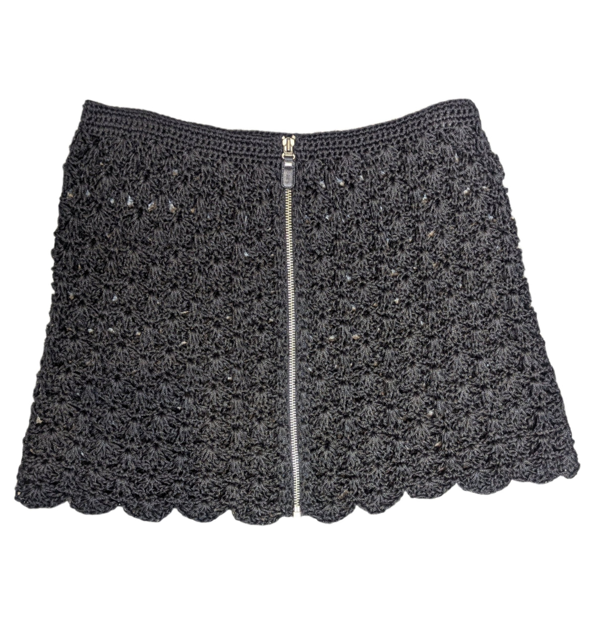 Soda Black Crochet Mini Skirt