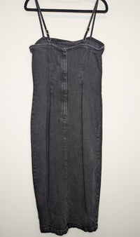 ASOS Black Denim Pinafore Dress