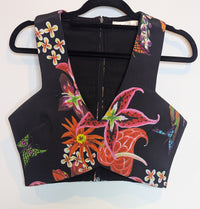 Shakuhachi Painted Print Floral Crop Top