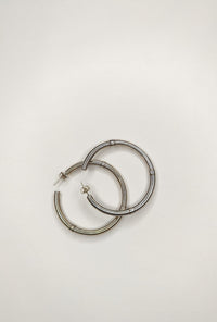 Sterling Silver Large Vintage Hoop Earrings