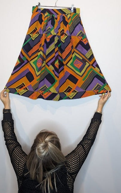 Gorman Multicolour Geometric Silk Skirt