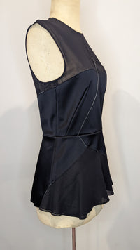 3.1 Phillip Lim Sheer Asymmetric Peplum Paneled Top