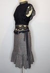 3.1 Phillip Lim Grey Plaid Print Pattern Pencil Ruffle Skirt Designer