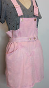 Isabel Marant Pink Denim Square Neck Mini Pinafore Dress