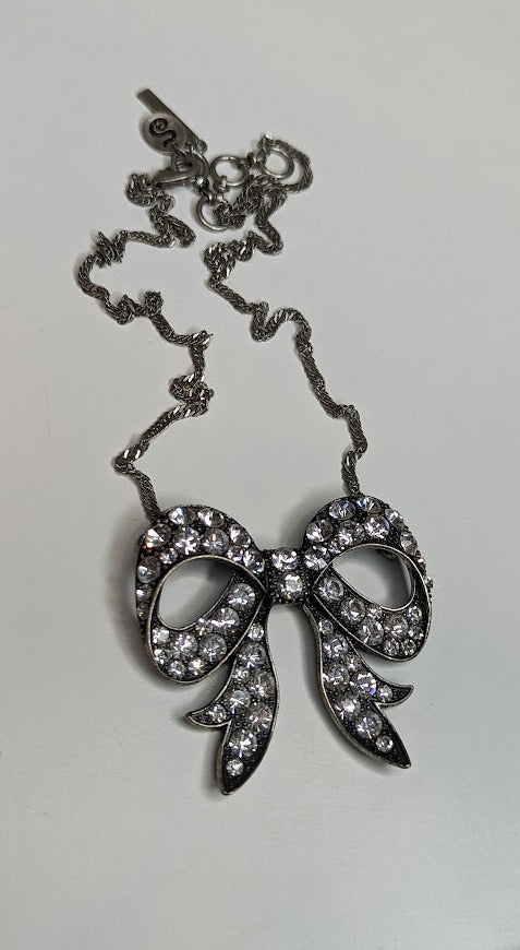 Samantha Wills Silver Diamante Bow Necklace