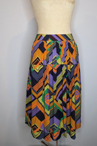 Gorman Multicolour Geometric Silk Skirt