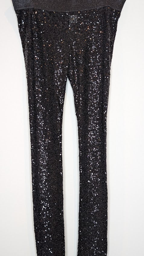 Sass & Bide Black Mesh Sequin Leggings