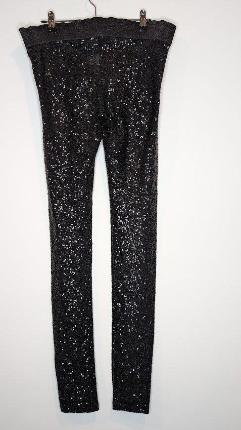 Sass & Bide Black Mesh Sequin Leggings