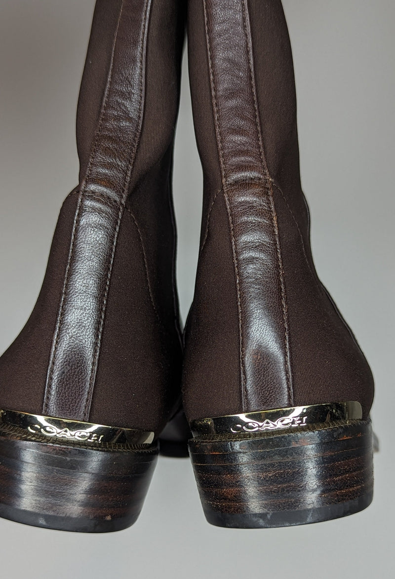 Coach Brown Leather Knee High Riding Boots 6