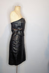 Frantik Australia Black Gold Print Vintage Leather Top Skirt Set