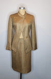 Carla Zampatti Gold & Black Textured Vintage Suit 2-Peice Skirt & Jacket