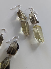 Quartz & Sterling Silver Disco Drop Earrings