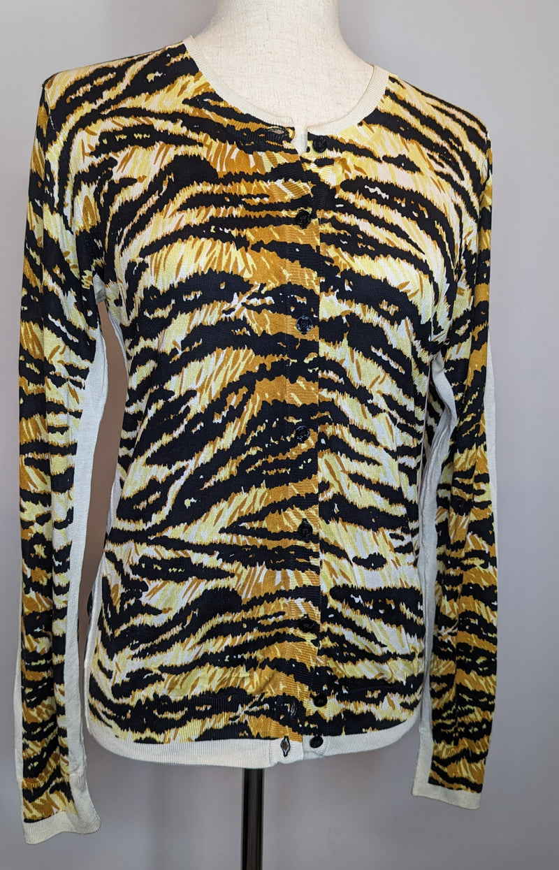 Dolce & Gabanna Silk Knit Animal Print Cardigan