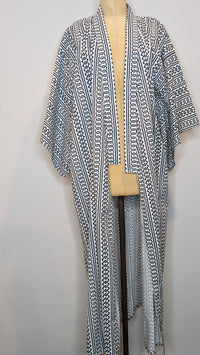 Black & White Patterned Japanese Cotton Kimono