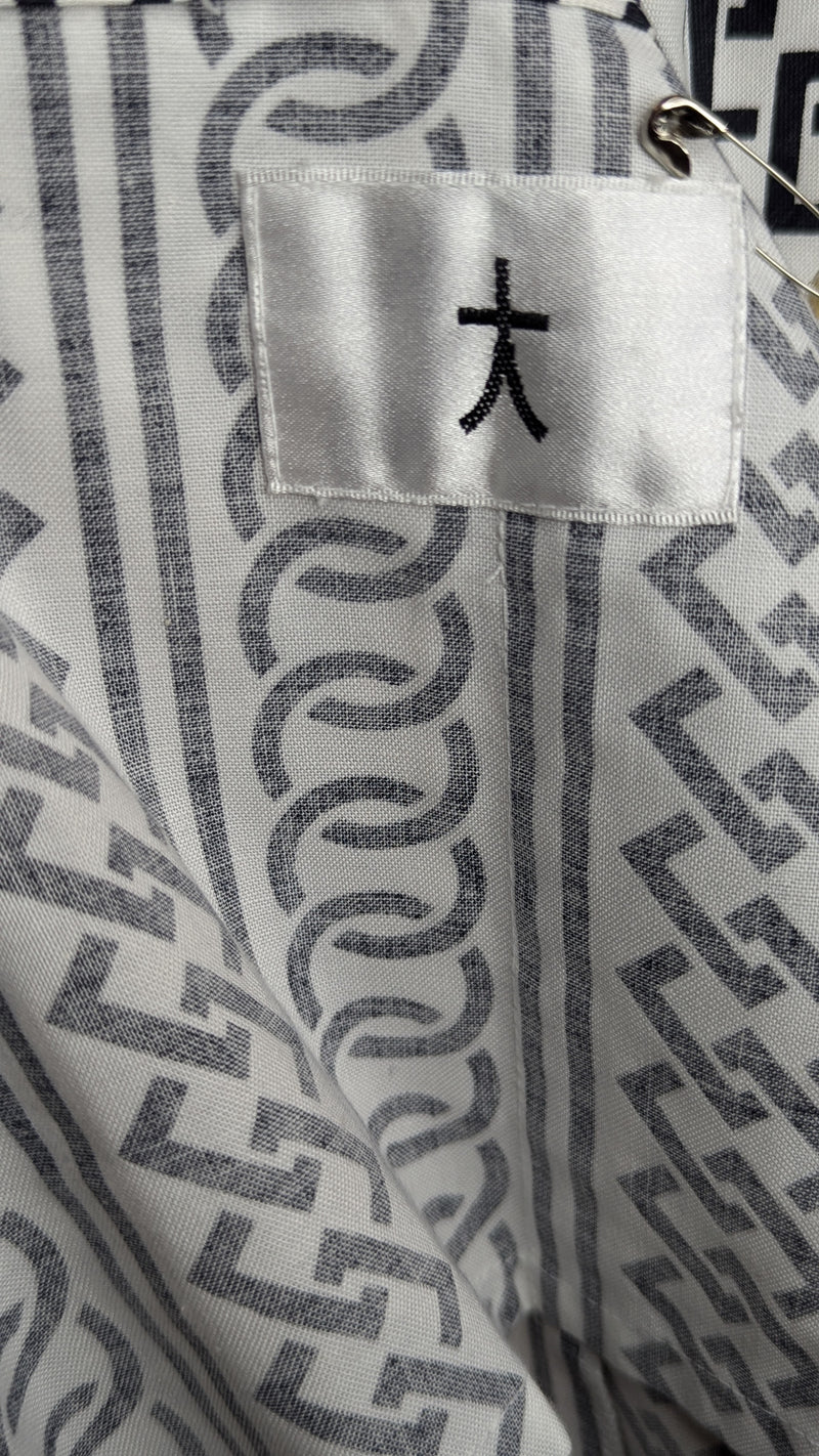 Black & White Patterned Japanese Cotton Kimono