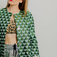 Maje Jaquard Metallic Parrot Print Coat