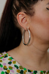 Sterling Silver Large Vintage Hoop Earrings