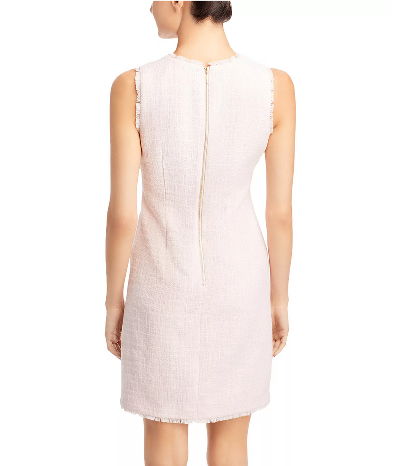 Karl Lagerfeld Paris Pale Pink Tweed Sheath Dress