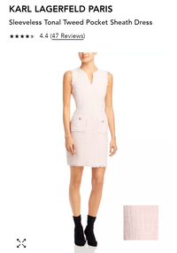 Karl Lagerfeld Paris Pale Pink Tweed Sheath Dress