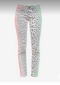 Current Elliott The Stiletto Multi Airbrush Animal Print Skinny Jeans