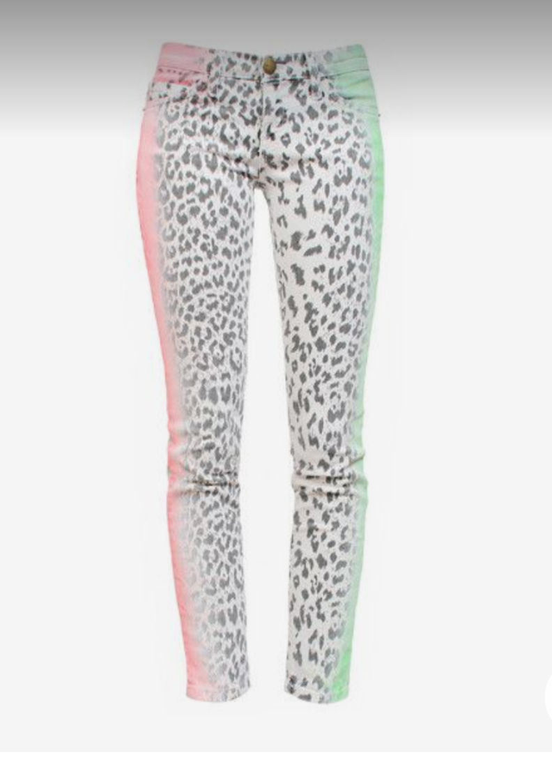 Current Elliott The Stiletto Multi Airbrush Animal Print Skinny Jeans