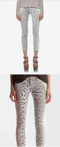 Current Elliott The Stiletto Multi Airbrush Animal Print Skinny Jeans