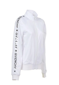 Givenchy White Silver Long Sleeve Technical Jersey Tracksuit Jacket