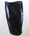 Preview Blue Stretch Sequin Skirt Knee Length