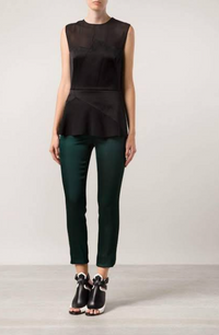 3.1 Phillip Lim Sheer Asymmetric Peplum Paneled Top